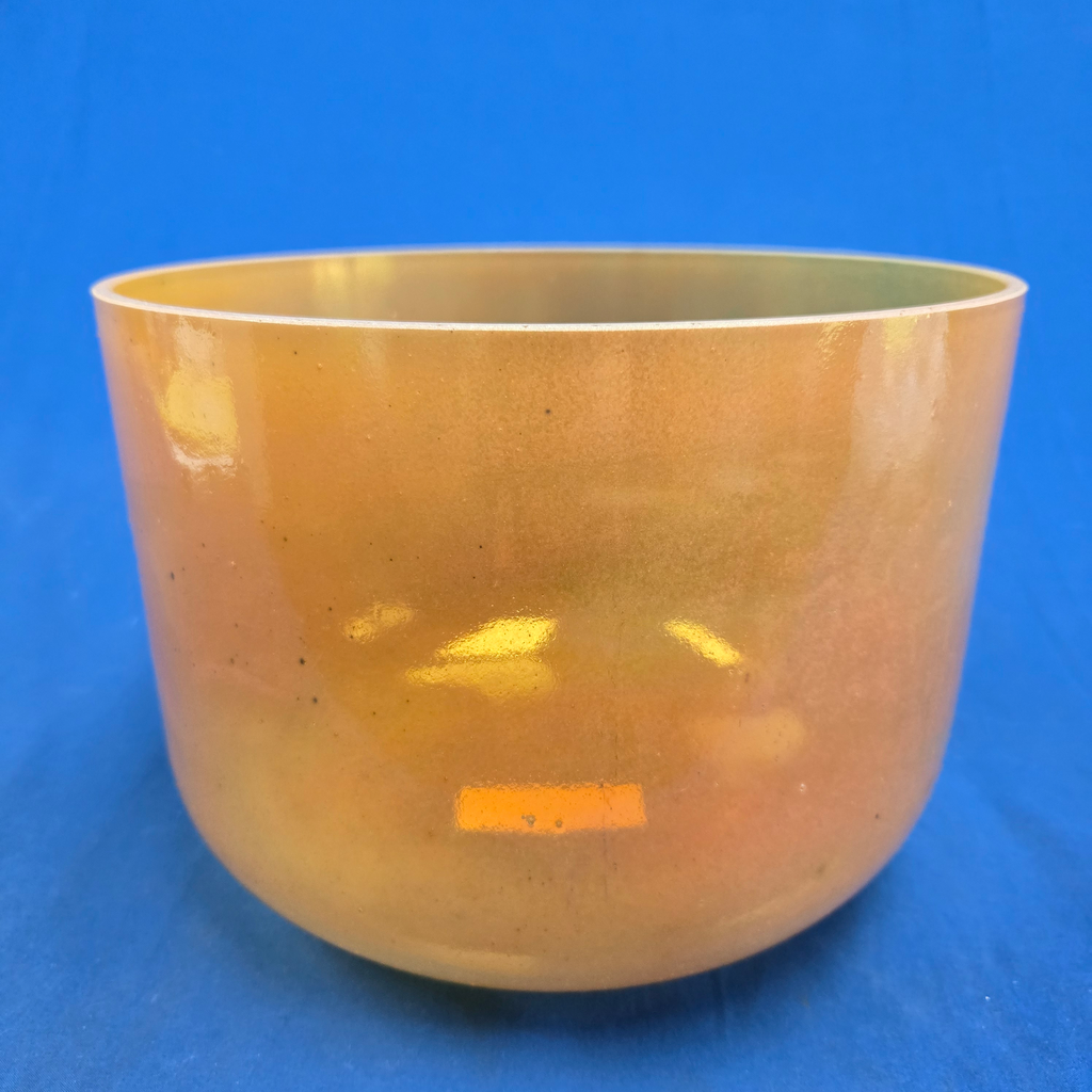 [#4427] Peach Garnet Infused Quartz Crystal Singing Bowl | 10" | 3B +26 | 250 Hz