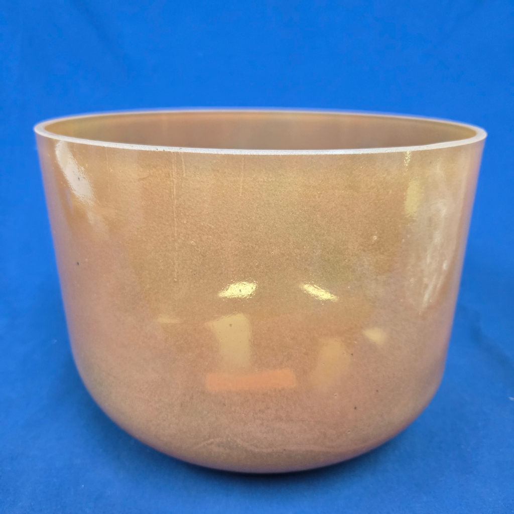 [#4428] Peach Garnet Infused Quartz Crystal Singing Bowl | 10" | 4C +4 | 262 Hz
