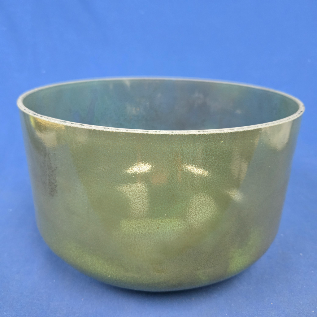 [#4443] Moldavite Infused Quartz Crystal Singing Bowl | 10" | 4C +4 | 262 Hz