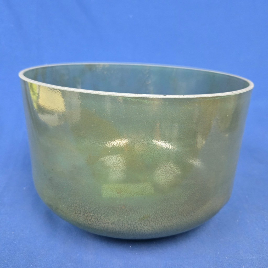 [#4449] Moldavite Infused Quartz Crystal Singing Bowl | 10" | 4C +7 | 262 Hz