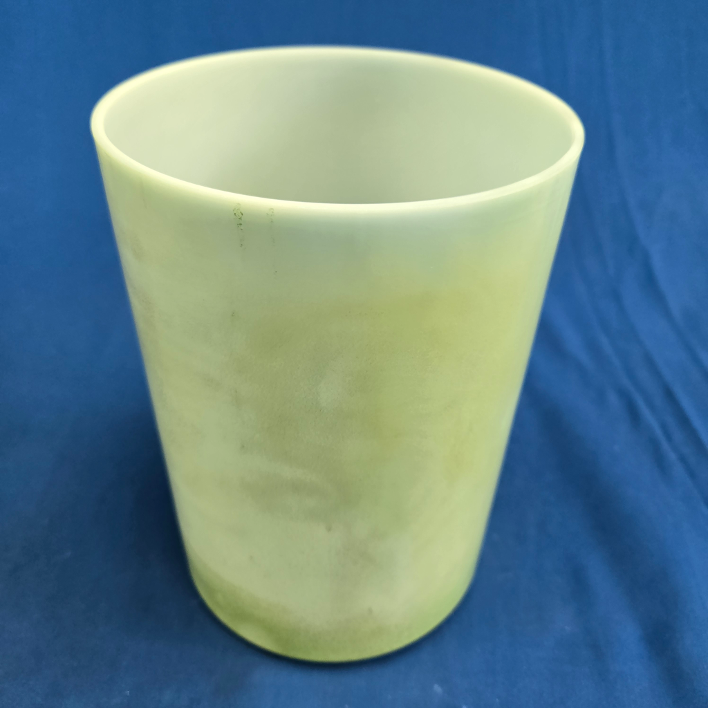 [4495] [#4495] Matcha Infused Quartz Crystal Singing Bowl | 6" | 4G#+15 | 419 Hz