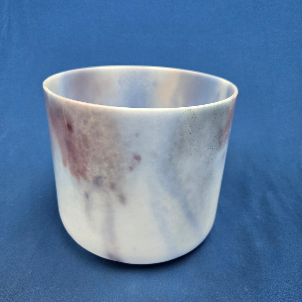 [#4555] Lepidolite Infused Quartz Crystal Singing Bowl | 8" | 4C-42 | 256 Hz