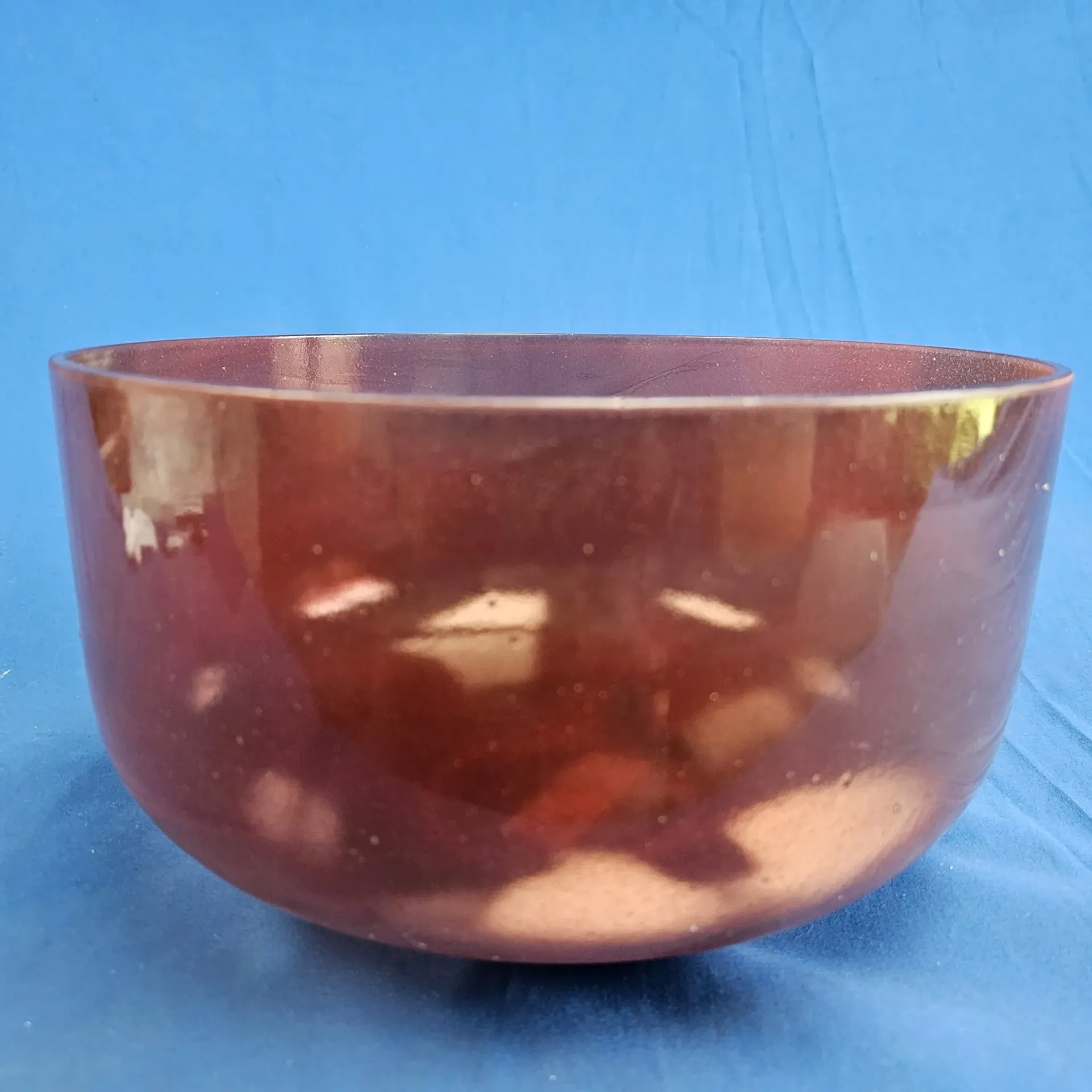 [#4567] Red Spinel Infused Quartz Crystal Singing Bowl | 12" | 3A+44 | 225 Hz