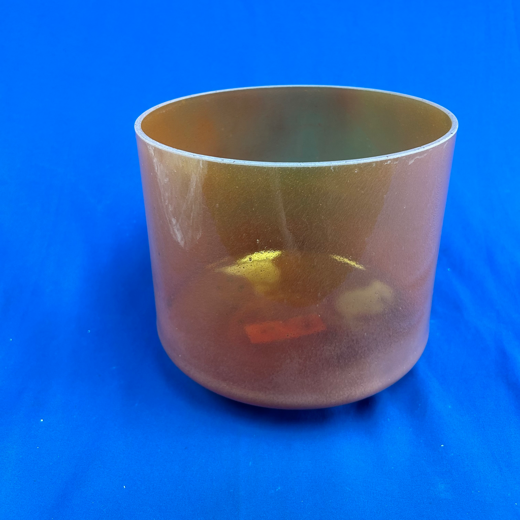 [4572] [#4572] Spessartite Infused Quartz Crystal Singing Bowl | 9" | 4C+42 | 268 Hz