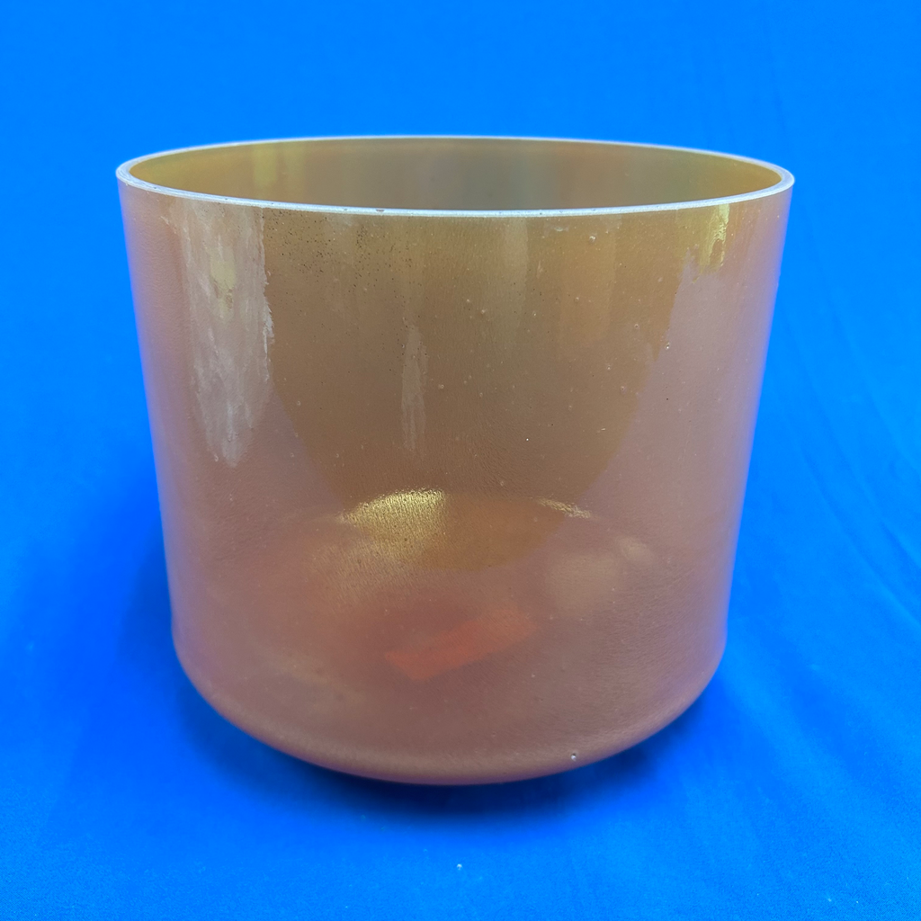 [#4573] Spessartite Infused Quartz Crystal Singing Bowl | 9" | 4C-26 | 257 Hz