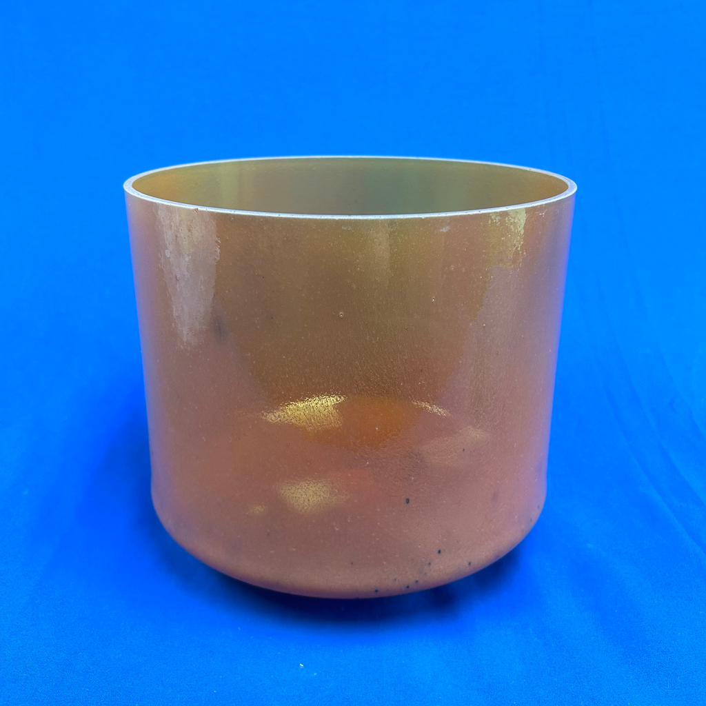 [#4577] Spessartite Infused Quartz Crystal Singing Bowl | 9" | 4C-27 | 257 Hz