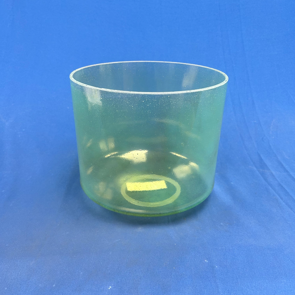 [#4583] Green Amethyst Infused Quartz Crystal Singing Bowl | 9" | 4C+24 | 265 Hz