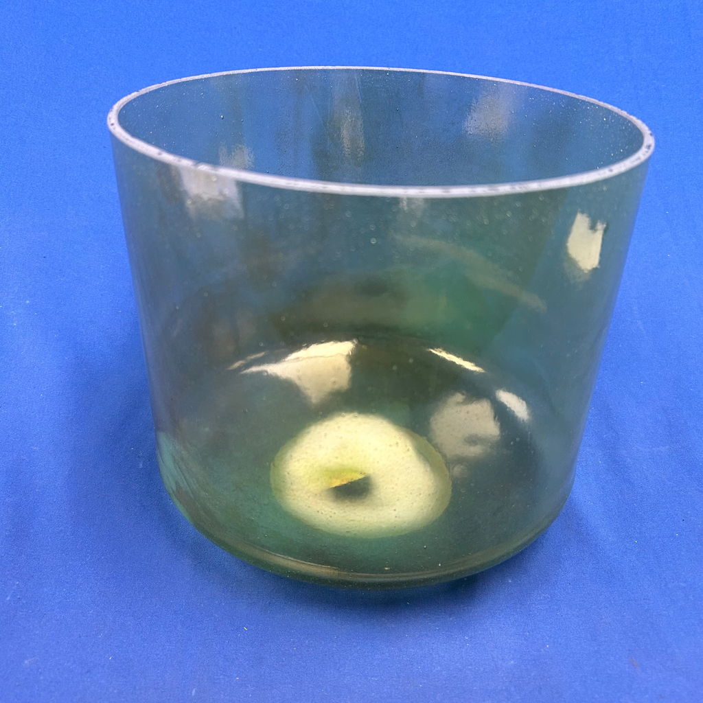 [#4587] Tsavorite Infused Quartz Crystal Singing Bowl | 9" | 4C-25 | 257 Hz