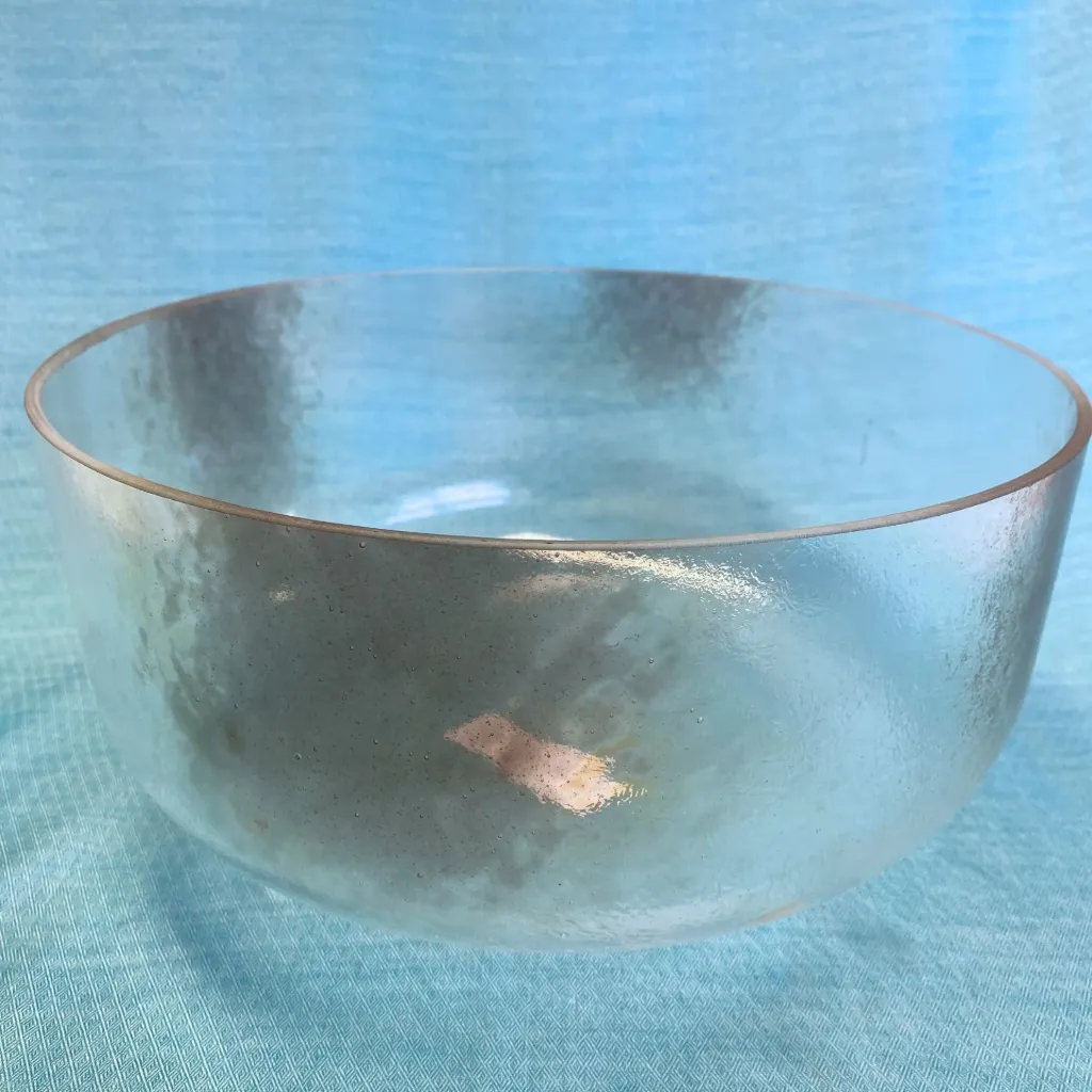 Herkimer Diamond Quartz Crystal Singing Bowl | 12" G# Note (+45) | Uplift Frequencies | #1455