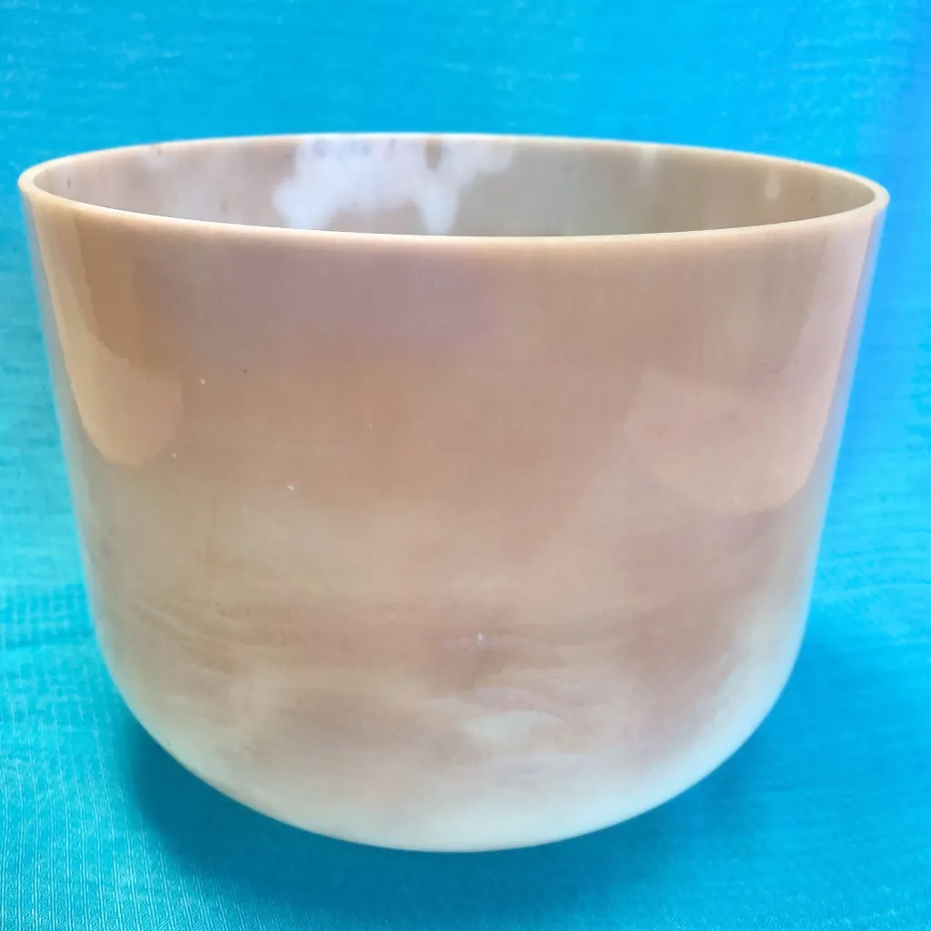 Amber Quartz Crystal Singing Bowl | 10" G Note | C=528 Tuning | #1595