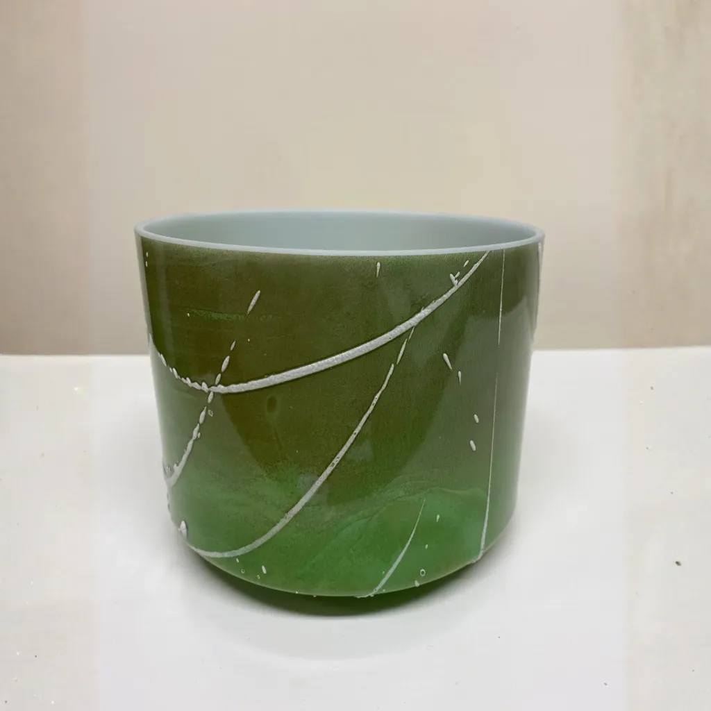 [1060] Green Aventurine Quartz Crystal Singing Bowl | 6.5" A Note | A=432 Tuning | #1060