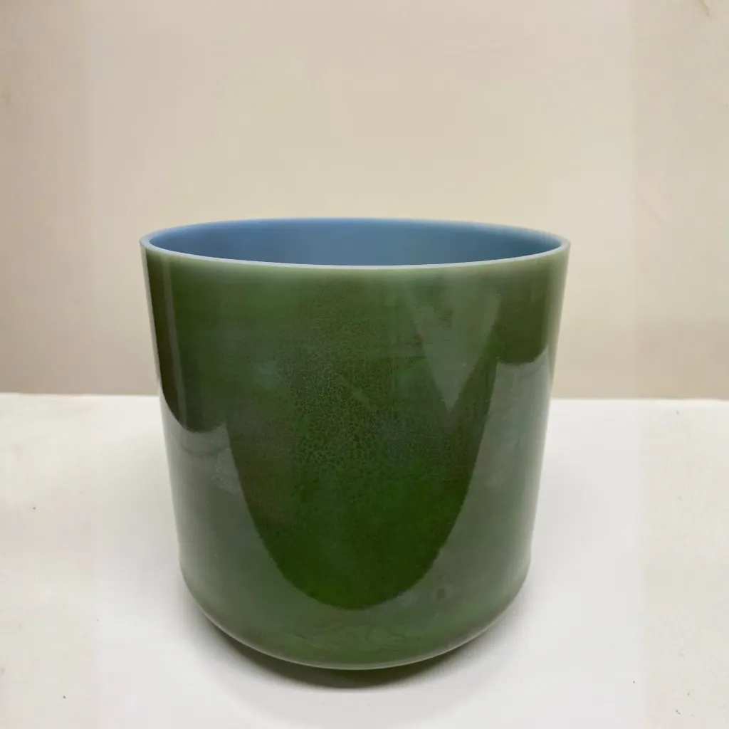 Dioptase Quartz Crystal Singing Bowl | 7" F Note | C=528 Tuning | #1737