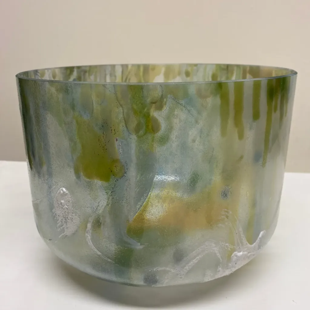 [435] Sacred Geometry Tea Quartz Crystal Singing Bowl | 10" A Note (0) | #435